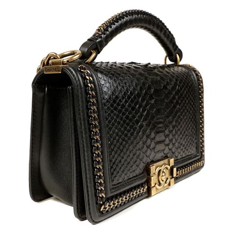 chanel boy python bag|chanel black boyfriend bag.